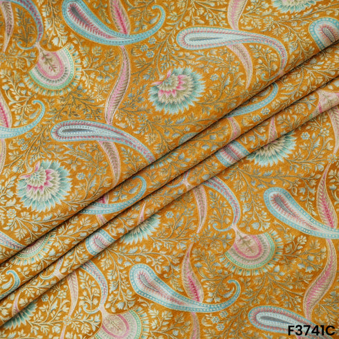 Positional Print Jacquard Silk Fabric-F3741